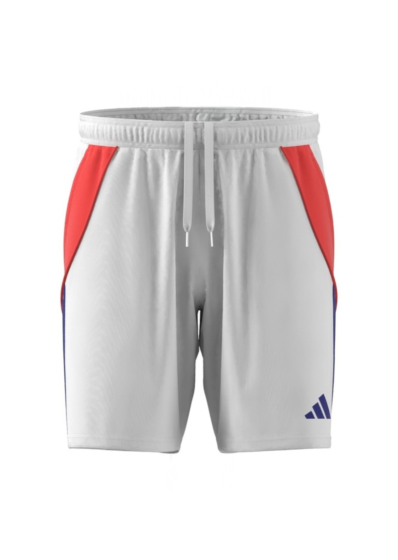 adidas Men's Tiro Stripe Logo Shorts - White/solar Red/lucid Blue