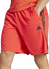 "adidas Men's Train Essentials Classic-Fit Aeroready 3-Stripes 10"" Training Shorts - Brite Orange Red / Blk"