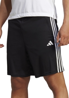 "adidas Men's Train Essentials Classic-Fit Aeroready 3-Stripes 10"" Training Shorts - Black / Wht"