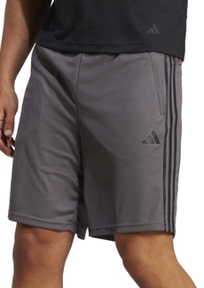"adidas Men's Train Essentials Classic-Fit Aeroready 3-Stripes 10"" Training Shorts - Grey  / Blk"