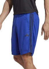 "adidas Men's Train Essentials Classic-Fit Aeroready 3-Stripes 10"" Training Shorts - White / Blk"