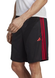 "adidas Men's Train Essentials Classic-Fit Aeroready 3-Stripes 10"" Training Shorts - Black / Btr Scarlet"