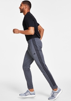 adidas Men's Tricot Heathered Joggers - Dark Gray Heather/Black Stripes