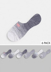 adidas Originals 6 packs no show socks in gray gradient