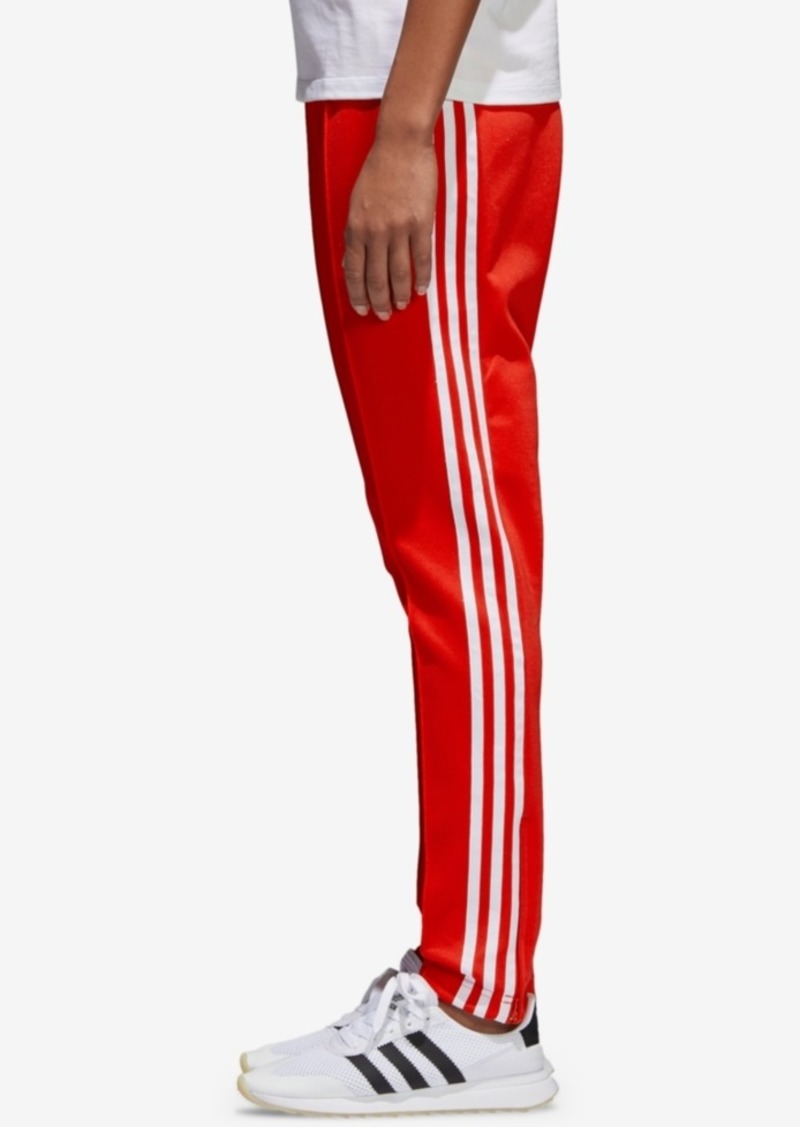 adidas originals adicolor three stripe track pants in red