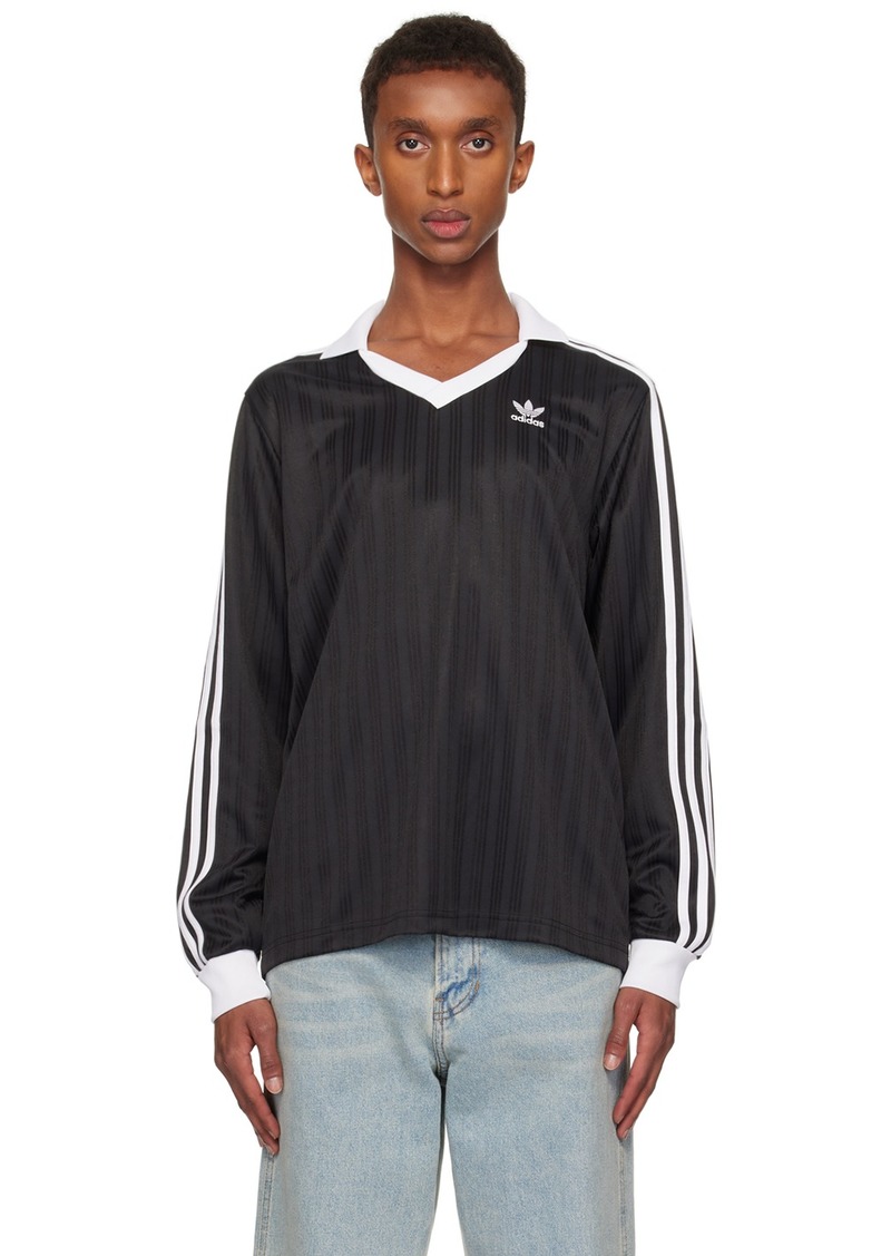 adidas Originals Black Adicolor Piqué Soccer Long Sleeve Polo