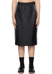 adidas Originals Black Striped Faux-Leather Midi Skirt