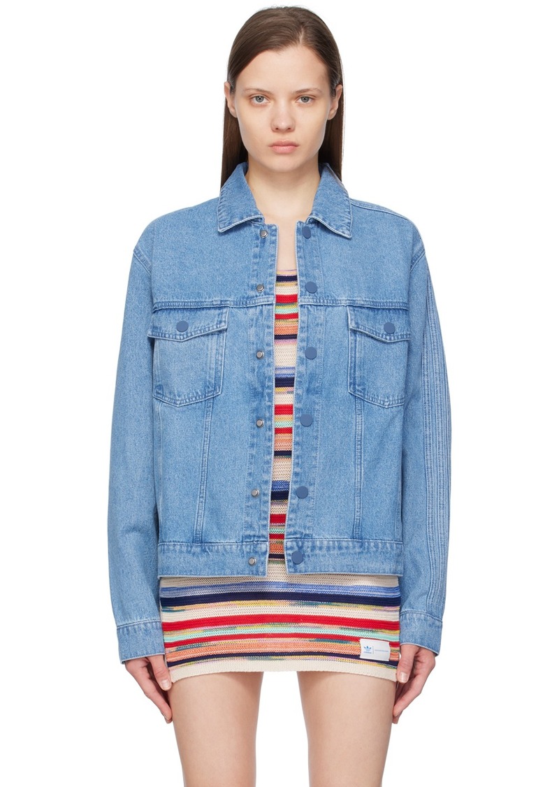 adidas Originals Blue KSENIASCHNAIDER Edition 3-Stripes Denim Jacket