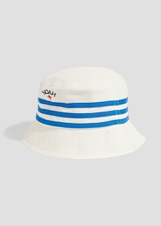 ADIDAS ORIGINALS BY NOAH - Striped embroidered cotton-piqué bucket hat - White - ONESIZE