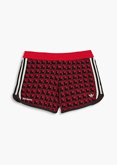 adidas Originals - Embroidered jacquard-knit shorts - Red - XXL