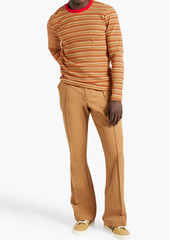 adidas Originals - Ribbed striped cotton-blend T-shirt - Brown - S