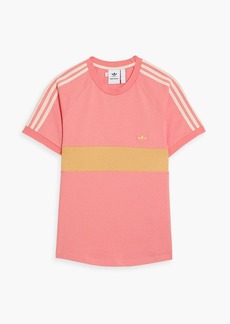 adidas Originals - Striped cotton-jersey T-shirt - Pink - M