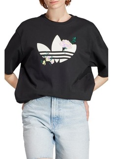 adidas Originals Flower Trefoil Oversize Cotton T-Shirt
