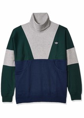 adidas Originals Men's Polo Neck Sweatshirt Indigo/Medium Grey Heather/Green Night S