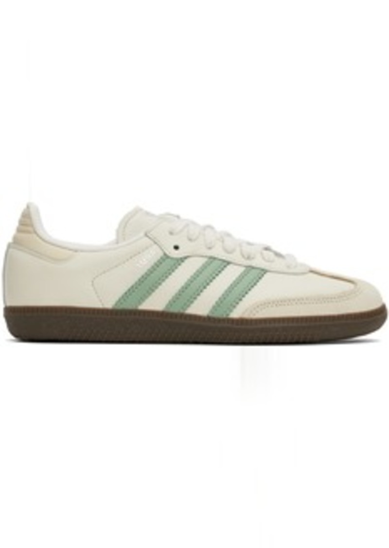 adidas Originals Off-White & Green Samba OG Sneakers