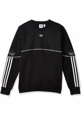 adidas Originals Outline Crew Neck Sweatshirt (Long Sleeve) Black/White/Silver Met. S