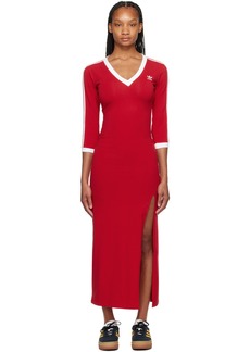 adidas Originals Red 3-Stripes Maxi Dress