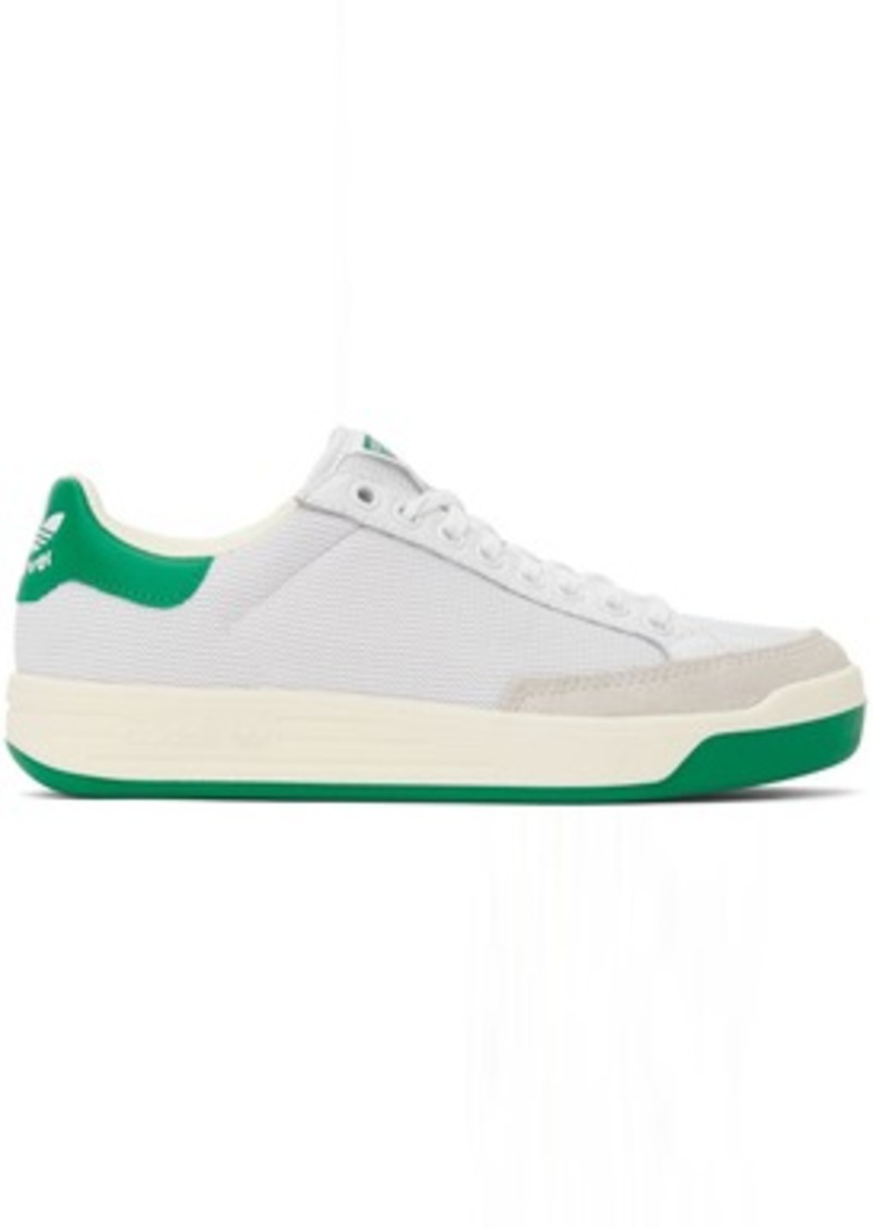 adidas Originals White & Green Rod Laver Sneakers