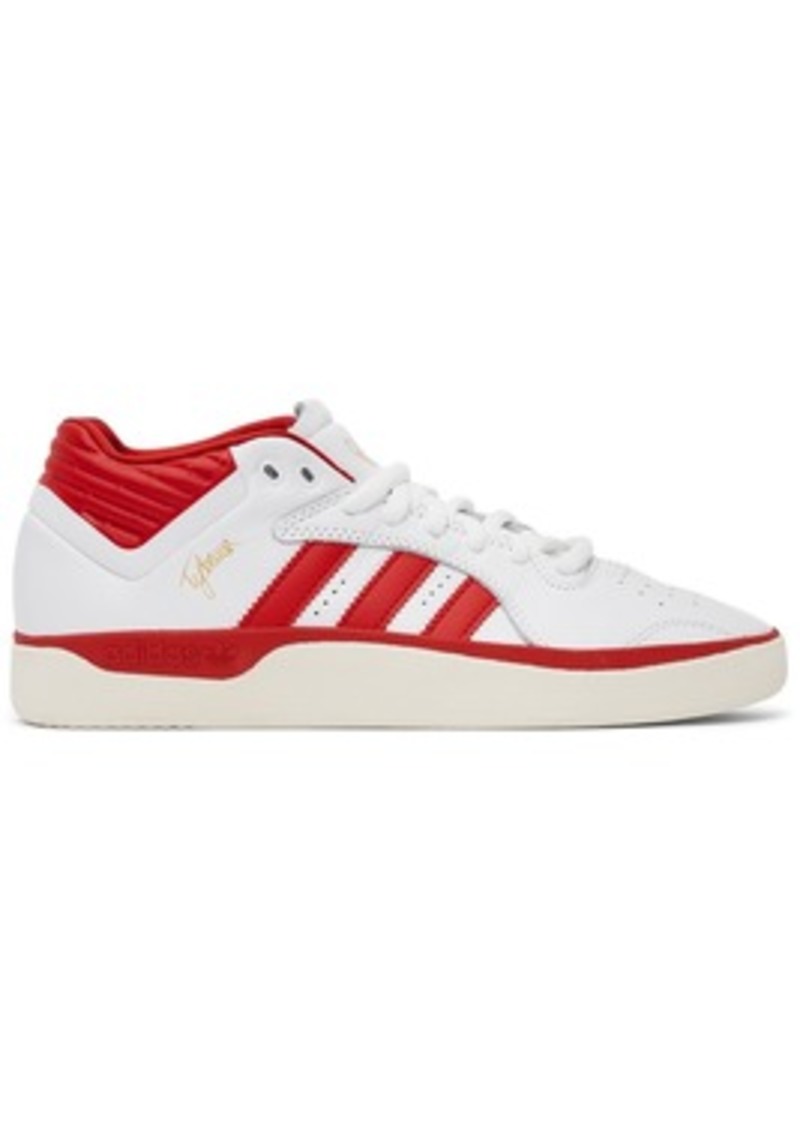 adidas Originals White & Red Tyshawn Sneakers