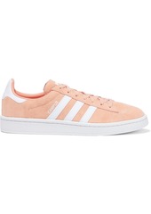 Adidas Originals Woman Campus Leather-trimmed Suede Sneakers Peach