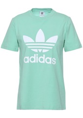 Adidas Originals Woman Printed Cotton-blend Jersey T-shirt Mint