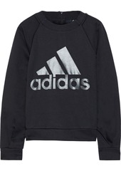 Adidas Originals Woman Printed Stretch-jersey Sweatshirt Black