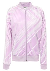 Adidas Originals Woman Printed Tech-jersey Track Jacket Lilac