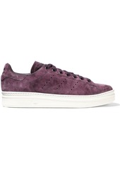 Adidas Originals Woman Stan Smith New Bold Perforated Suede Sneakers Purple