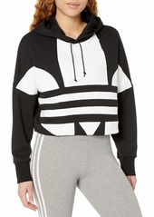 adidas Originals Women's Large Logo Cropped Hoodie Sweatshirt  S