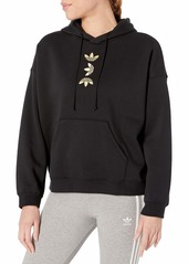 adidas Originals Women's Large Logo Hoodie Sweatshirt black/Gold MET