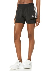 adidas Women's Pacer 3-Stripes Woven Two-in-One Shorts