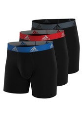 adidas Men's Performance Boxer Brief Underwear (3-Pack) Black/Collegiate Royal Blue/Scarlet Red Small