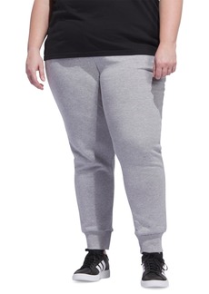 adidas Plus Size Cotton French Terry Sweatpants - Medium Grey Heather/white