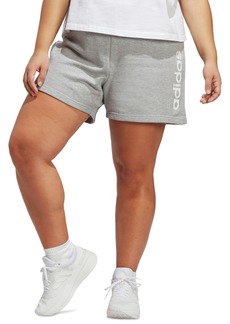 adidas Plus Size Essential Slim Shorts - Medium Grey Heather/white