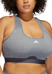 Adidas Plus Size Powerreact Training Medium-Support Bra - Dark Grey Heather