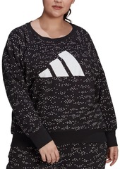 adidas Plus Size Printed French Terry Logo Sweatshirt