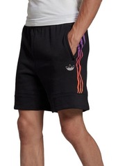 adidas Spirit Ombré 3-Stripes Sweat Shorts in Black/Multicolor at Nordstrom