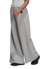 adidas Studio Lounge Wide Leg Fleece Pants in Medium Grey Heather at Nordstrom
