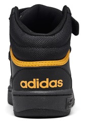adidas Toddler Kids Hoops Mid 3.0 High Top Adjustable Strap Basketball Sneakers from Finish Line - Core Black, White
