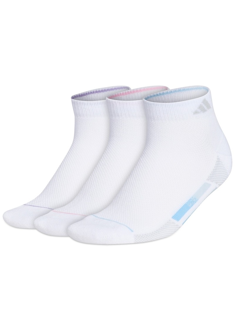 adidas Women's 3-Pk. Superlite 3-Stripe Low Cut Socks - White/clear Blue/magic Lilac Purple