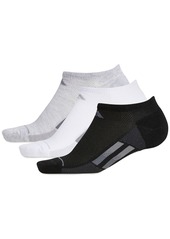 adidas Women's 3-Pk. Superlite 3-Stripe No-Show Socks - Black/white/cool Light Heather