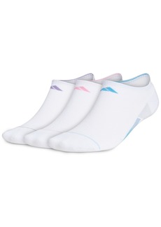 adidas Women's 3-Pk. Superlite 3-Stripe No-Show Socks - White/clear Blue/magic Lilac Purple