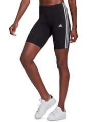 adidas Women's 3-Stripe Bike Shorts - Medium Grey Heather/white