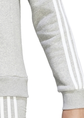 adidas Women's 3-Stripe Cotton Fleece Crewneck Sweatshirt - Medium Grey Heather/white