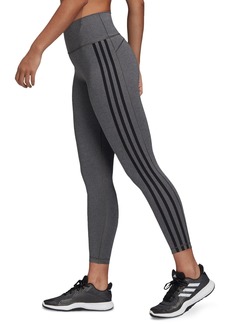 adidas Women's 3-Stripe Workout 7/8 Length Leggings - Dark Gray