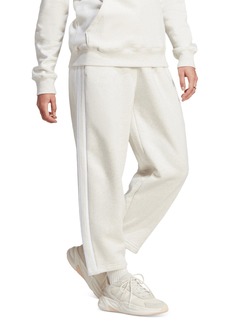 adidas Women's 3-Stripes Open Hem Fleece Joggers - Off White Mel/white