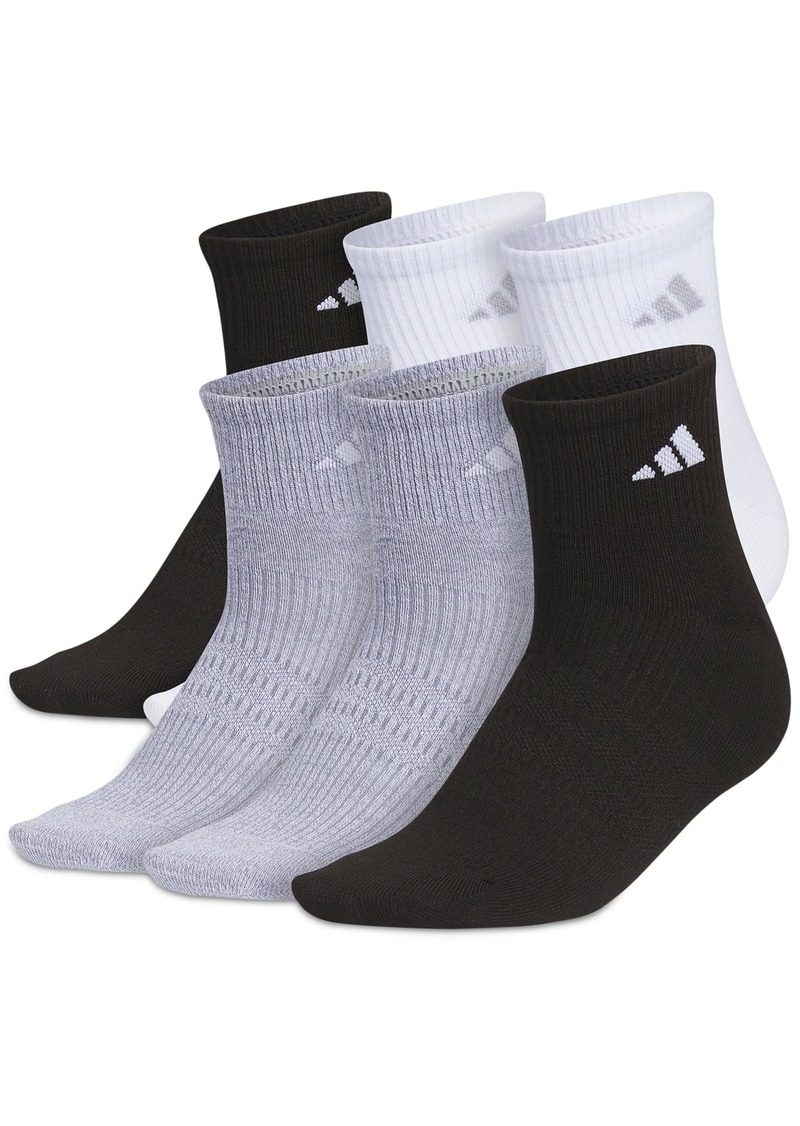 adidas Women's 6-Pk. Superlite 3.0 Quarter Socks - Black/White