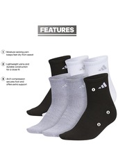 adidas Women's 6-Pk. Superlite 3.0 Quarter Socks - Black/White