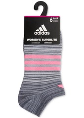 adidas Women's 6-Pk. Superlite Ombre 2.0 No Show Socks - Medium Grey