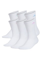 adidas Women's Athletic Cushioned Crew Socks (6-Pair) with Arch Compression